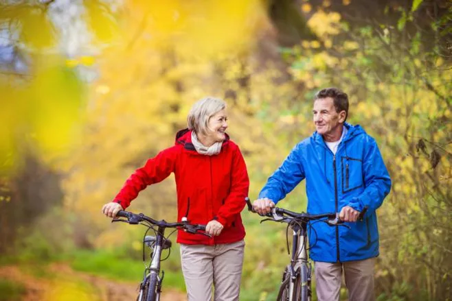 Senior couple bike ride Senior couple bike ride